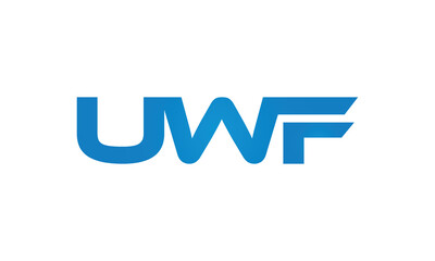 UWF monogram linked letters, creative typography logo icon