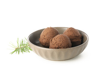 Concept of delicious food, ice cream, isolated on white background