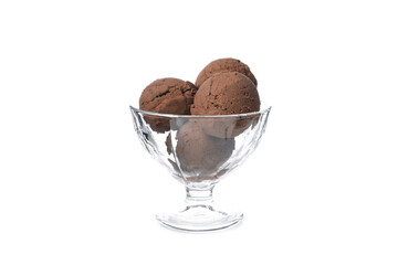 Concept of delicious food, ice cream, isolated on white background