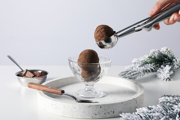 Concept of delicious sweet food, ice cream