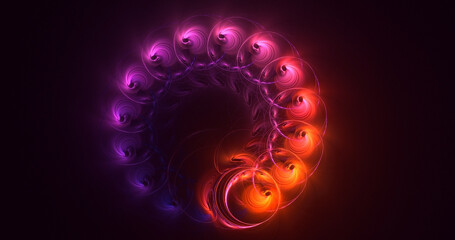 3D rendering abstract fractal light background
