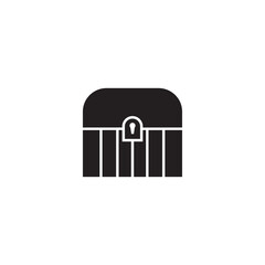 Graphic flat treasure chest icon for your design and website