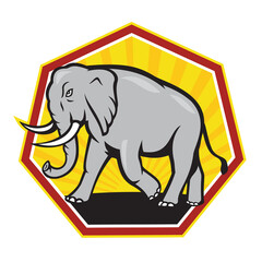 Angry Elephant Walking Cartoon