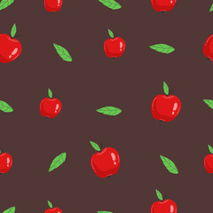 Seamless pattern with apples motif can be used in textiles, for book design, website background