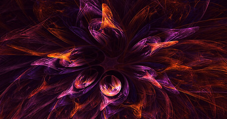 3D rendering abstract colorful fractal light background