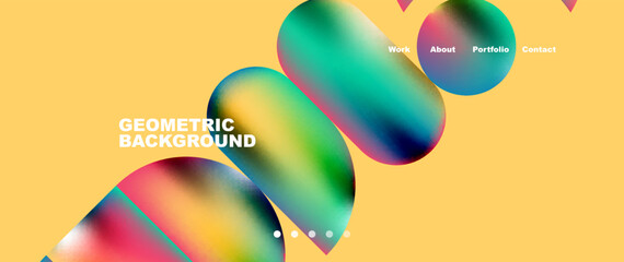 Colorful metallic geometric shapes minimal abstract background