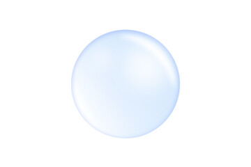 Blue collagen bubble isolated on white background with clipping path. Water serum droplet for...