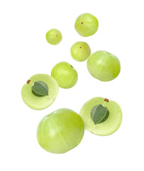 Indian gooseberry on white.