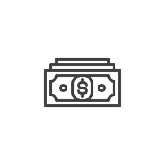 Dollar money bill line icon