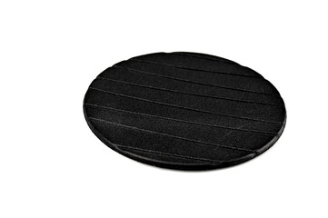 One black coaster with streaks