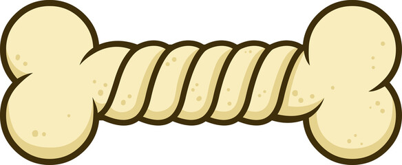 Cartoon Dog Bone Toy. Hand Drawn Illustration Isolated On Transparent Background