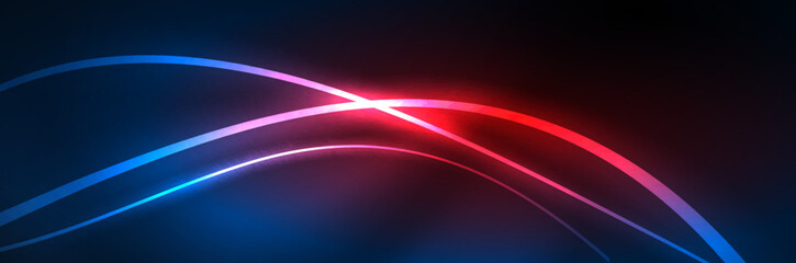 Blue neon glowing lines, magic energy space light concept, abstract background wallpaper design