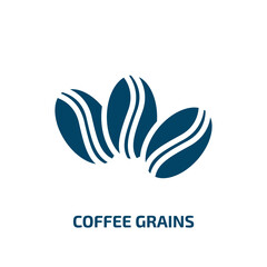 coffee grains icon from culture collection. Filled coffee grains, grain, coffee glyph icons isolated on white background. Black vector coffee grains sign, symbol for web design and mobile apps