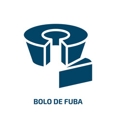 bolo de fuba icon from cultures collection. Filled bolo de fuba, cultures, delicious glyph icons isolated on white background. Black vector bolo de fuba sign, symbol for web design and mobile apps