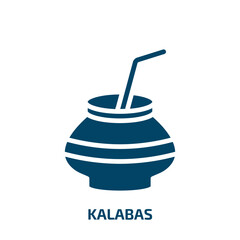 kalabas icon from culture collection. Filled kalabas, tea, mate glyph icons isolated on white background. Black vector kalabas sign, symbol for web design and mobile apps