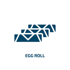 egg roll icon from culture collection. Filled egg roll, food, egg glyph icons isolated on white background. Black vector egg roll sign, symbol for web design and mobile apps