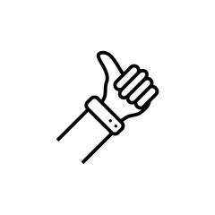 Thumb up line icon isolated on white background