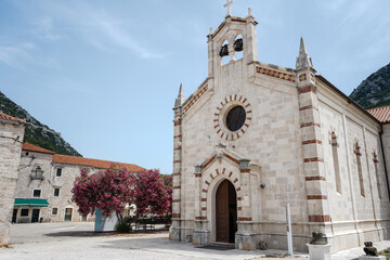 Fototapeta na wymiar St. Blaise's Church in Ston town, Peljesac Peninsula, Croatia. 