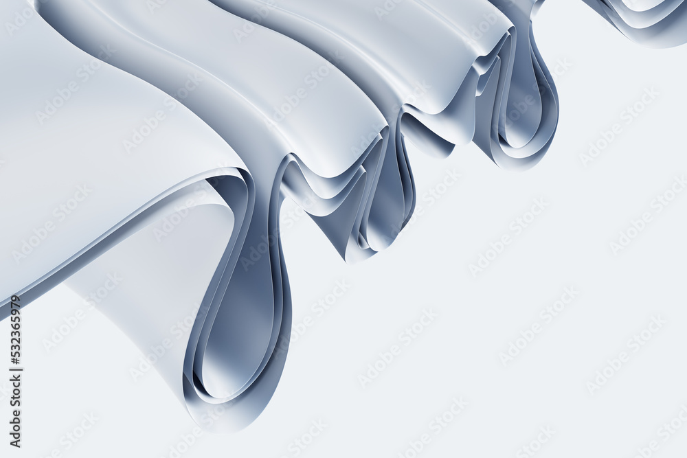 Aufkleber creative light wave cloth or fabric on white backdrop. luxury background for branding and product pr