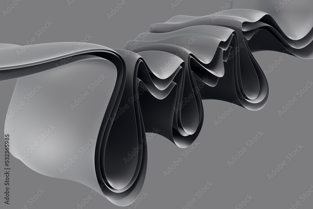 Poster creative black wave cloth or fabric on dark background. luxury background for branding and product p