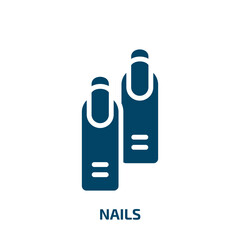 nails icon from business collection. Filled nails, beauty, cosmetic glyph icons isolated on white background. Black vector nails sign, symbol for web design and mobile apps