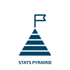 stats pyramid icon from business collection. Filled stats pyramid, data, bar glyph icons isolated on white background. Black vector stats pyramid sign, symbol for web design and mobile apps