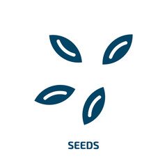 seeds icon from ecology collection. Filled seeds, agriculture, plant glyph icons isolated on white background. Black vector seeds sign, symbol for web design and mobile apps
