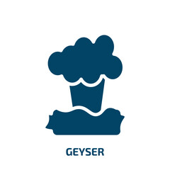geyser icon from ecology collection. Filled geyser, drink, caffeine glyph icons isolated on white background. Black vector geyser sign, symbol for web design and mobile apps