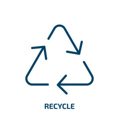 recycle icon from ecology collection. Filled recycle, nature, energy glyph icons isolated on white background. Black vector recycle sign, symbol for web design and mobile apps