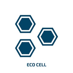 eco cell icon from ecology collection. Filled eco cell, eco, cell glyph icons isolated on white background. Black vector eco cell sign, symbol for web design and mobile apps