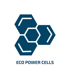 eco power cells icon from ecology collection. Filled eco power cells, power, energy glyph icons isolated on white background. Black vector eco power cells sign, symbol for web design and mobile apps