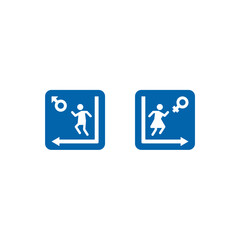 Men and women toilet sign, public facilities sign illustration.