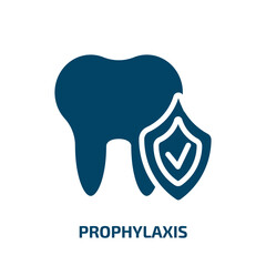 prophylaxis icon from dentist collection. Filled prophylaxis, health, medical glyph icons isolated on white background. Black vector prophylaxis sign, symbol for web design and mobile apps