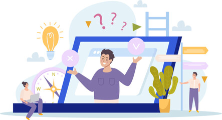 Future Career Search Flat Illustration