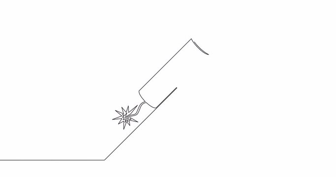 Self drawing line animation firework rocket continuous one single line drawn concept video