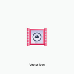 Multicolor 4K Film Vector Icon. Premium quality