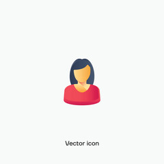 Multicolor female user vector icon. Premium quality.