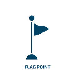 flag point icon from education collection. Filled flag point, , flag glyph icons isolated on white background. Black vector flag point sign, symbol for web design and mobile apps