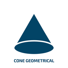Fototapeta premium cone geometrical icon from education collection. Filled cone geometrical, square, geometric glyph icons isolated on white background. Black vector cone geometrical sign, symbol for web design and