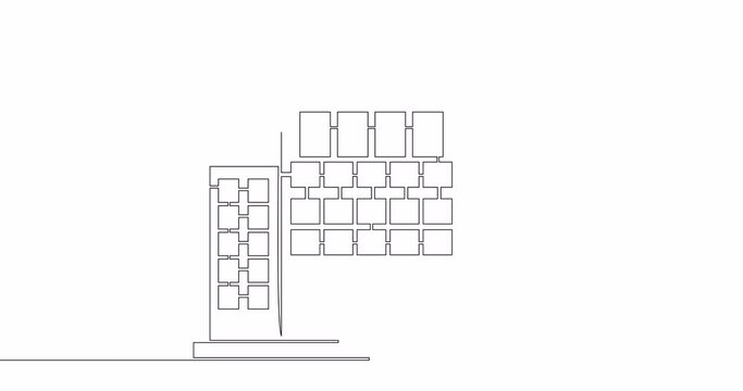 Self drawing line animation Hospital building continuous one single line drawn concept video