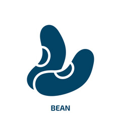 bean icon from food collection. Filled bean, restaurant, coffee glyph icons isolated on white background. Black vector bean sign, symbol for web design and mobile apps