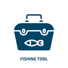 fishing tool icon from food collection. Filled fishing tool, fishing, tool glyph icons isolated on white background. Black vector fishing tool sign, symbol for web design and mobile apps