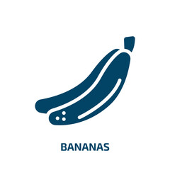 bananas icon from food collection. Filled bananas, banana, nutrition glyph icons isolated on white background. Black vector bananas sign, symbol for web design and mobile apps