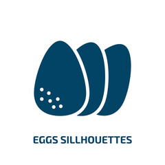 eggs sillhouettes icon from food collection. Filled eggs sillhouettes, egg, farm glyph icons isolated on white background. Black vector eggs sillhouettes sign, symbol for web design and mobile apps
