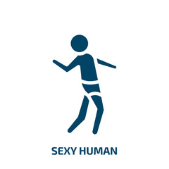 sexy human icon from feelings collection. Filled sexy human, human, woman glyph icons isolated on white background. Black vector sexy human sign, symbol for web design and mobile apps