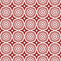 Ethnic hand painted pattern. Maroon symmetrical