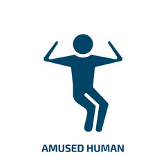 Fototapeta na wymiar amused human icon from feelings collection. Filled amused human, fun, human glyph icons isolated on white background. Black vector amused human sign, symbol for web design and mobile apps