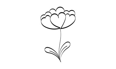 Floral Art.  flower drawing with line-art. Drawing vector graphics with floral pattern for design.