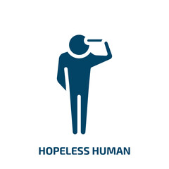 hopeless human icon from feelings collection. Filled hopeless human, man, human glyph icons isolated on white background. Black vector hopeless human sign, symbol for web design and mobile apps