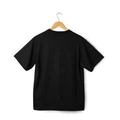 Black Oversize T shirt mockup hanging, Realistic t-shirt.